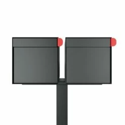Doppel Briefkasten Standbriefkasten Square Schwarz RAL 9005 -Türschilder aus Edelstahl Geschäft doppel briefkasten standbriefkasten square schwarz ral 90052