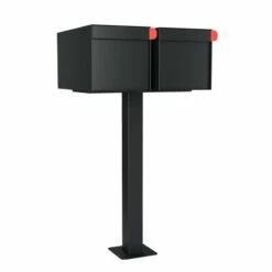Doppel Briefkasten Standbriefkasten Square Schwarz RAL 9005 -Türschilder aus Edelstahl Geschäft doppel briefkasten standbriefkasten square schwarz ral 90054