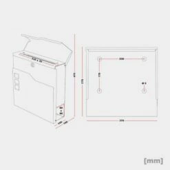 Doppel Standbriefkasten Set in ANTHRAZIT RAL 7016 Pulverbeschichtet Mit Edelstahlbeschriftungsapplikation -Türschilder aus Edelstahl Geschäft doppel standbriefkasten ral 7016 mit beschriftung7