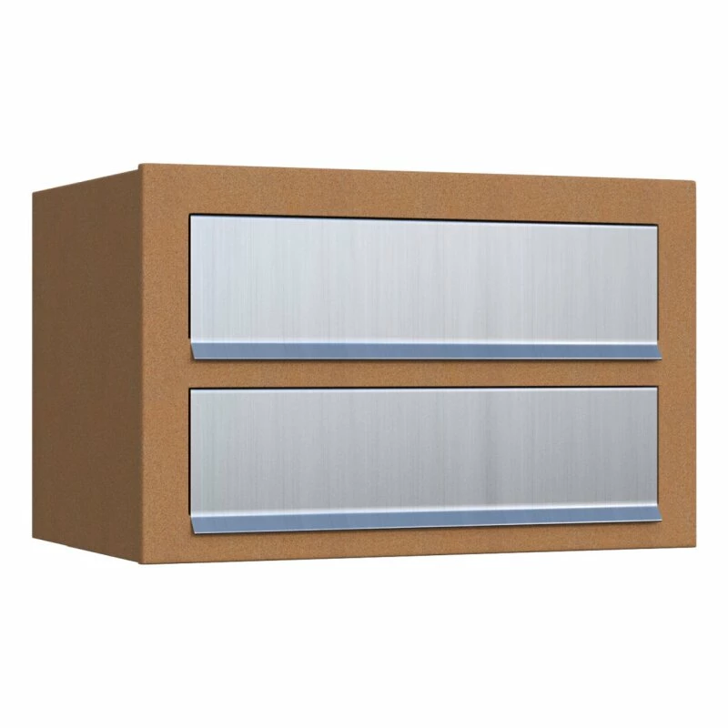 Doppelbriefkasten Wandbriefkasten Comic Rost RAL 8001 Mit Edelstahlklappe 1 Doppelbriefkasten Wandbriefkasten Comic Rost RAL 8001 Mit Edelstahlklappe