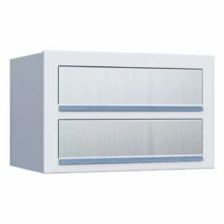 Doppelbriefkasten Wandbriefkasten Comic Weiß RAL 9016 Mit Edelstahlklappe