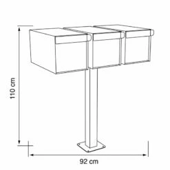 Dreifach Briefkasten Standbriefkasten Square Verschiedene Farben Wählbar -Türschilder aus Edelstahl Geschäft dreifach briefkasten standbriefkasten square verschiedene farben waehlbar5