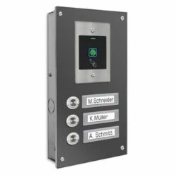 Dreifamilien Türklingel 145x260mm Mit FINGERPRINT Beschriftungsfeld -Türschilder aus Edelstahl Geschäft dreifamilien tuerklingel 145x260mm mit fingerprint beschriftungsfeld5