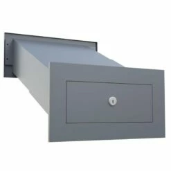 Durchwurfbriefkasten Grau Metallic RAL 9007 -Türschilder aus Edelstahl Geschäft durchwurfbriefkasten grau metallic ral 90075