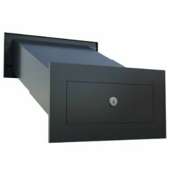 Durchwurfbriefkasten Schwarz RAL 9005 -Türschilder aus Edelstahl Geschäft durchwurfbriefkasten schwarz ral 90055