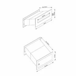Durchwurfbriefkasten Weiß RAL 9016 -Türschilder aus Edelstahl Geschäft durchwurfbriefkasten weiss ral 90166