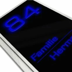 Edelstahl Aufputz Türklingel RAL 9005 Schwarz Hochglanz Mit Beleuchtung Blau NAOS -Türschilder aus Edelstahl Geschäft edelstahl aufputz tuerklingel ral 9005 schwarz hochglanz mit beleuchtung blau naos3