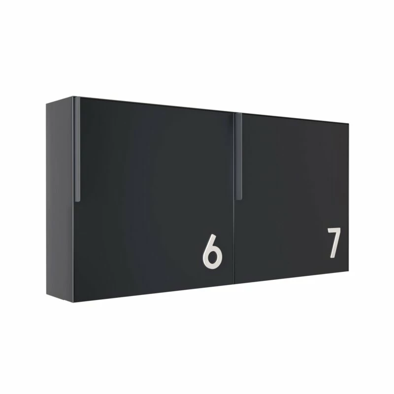 Edelstahl Briefkasten Briefkastenanlage Portis RAL 7016 Anthrazit Grau 3 Edelstahl Briefkasten Briefkastenanlage Portis RAL 7016 Anthrazit Grau – Bild 3