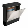 Edelstahl Briefkasten Wandbriefkasten Mit Zeitungsfach Black & Steel