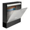 Edelstahl Briefkasten Wandbriefkasten Oxford Mit Zeitungsfach Black & Steel