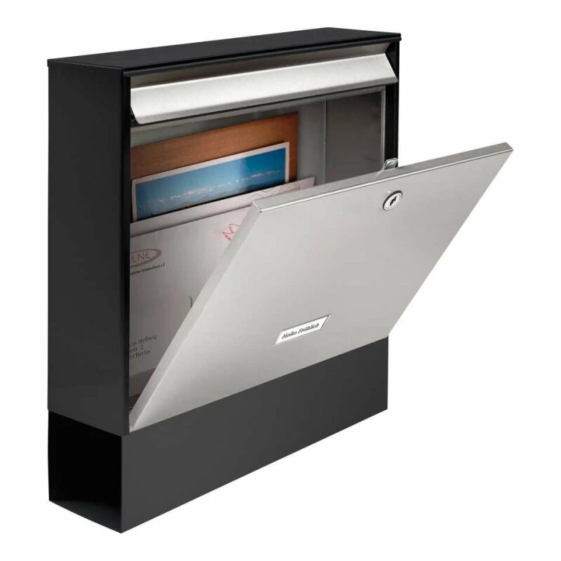 Edelstahl Briefkasten Wandbriefkasten Oxford Mit Zeitungsfach Black & Steel 1 Edelstahl Briefkasten Wandbriefkasten Oxford Mit Zeitungsfach Black & Steel
