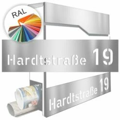 Edelstahl Briefkastennamensblende LASER-CUT In RAL Tönen