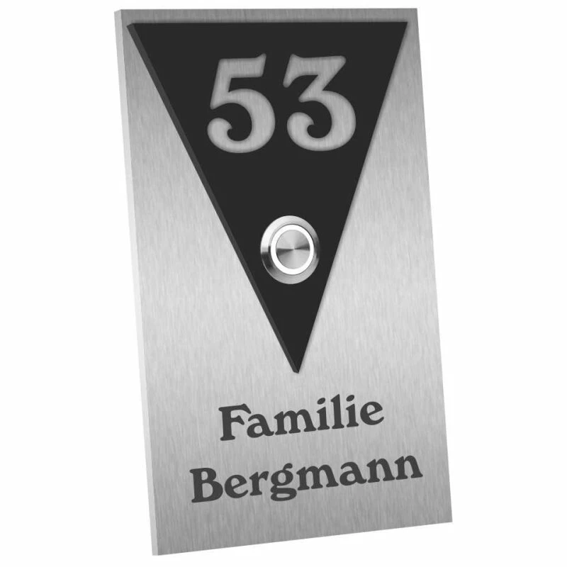 Edelstahl Design Türklingel 110x160mm Klingelplatte 1 Edelstahl Design Türklingel 110x160mm Klingelplatte