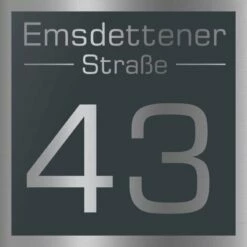 Edelstahl Hausnummer 250x250 Mm Anthrazit RAL 7016 Grau MARRY