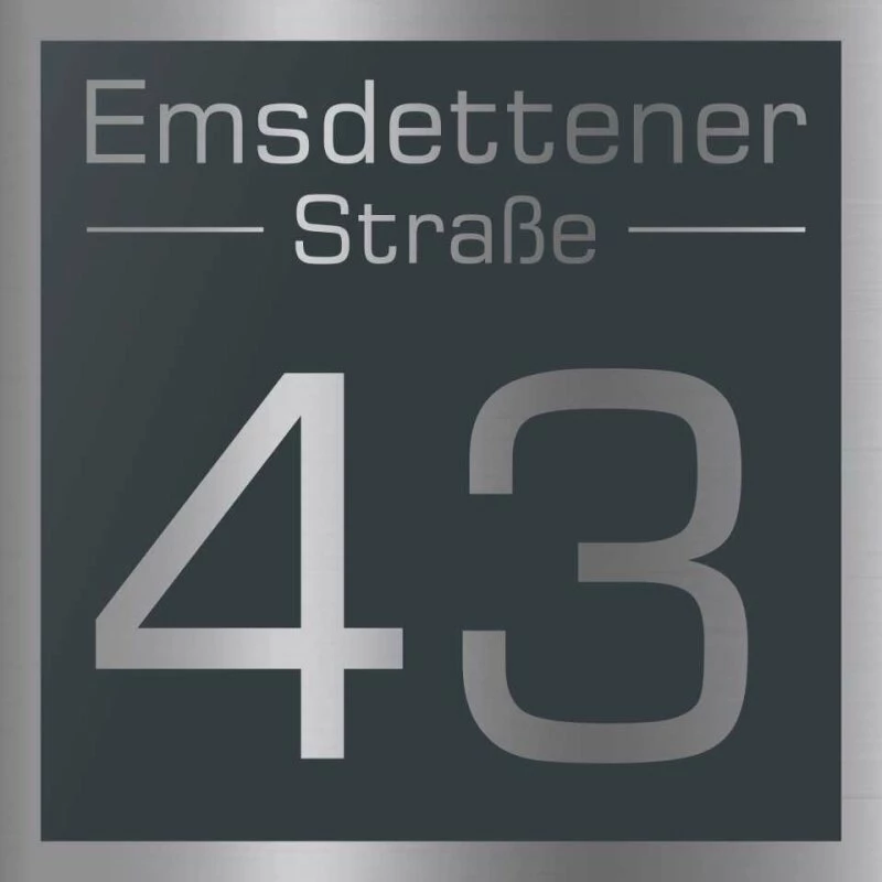 Edelstahl Hausnummer 250x250 Mm Anthrazit RAL 7016 Grau MARRY 1 Edelstahl Hausnummer 250x250 Mm Anthrazit RAL 7016 Grau MARRY