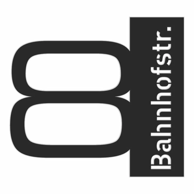 Edelstahl Hausnummer Mit Strassenname RITON 4 Edelstahl Hausnummer Mit Strassenname RITON – Bild 4