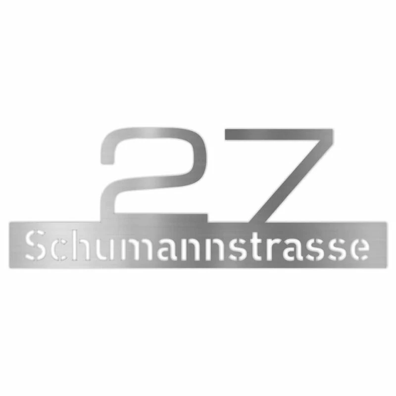 Edelstahl Hausnummer Mit Strassenname 1 Edelstahl Hausnummer Mit Strassenname