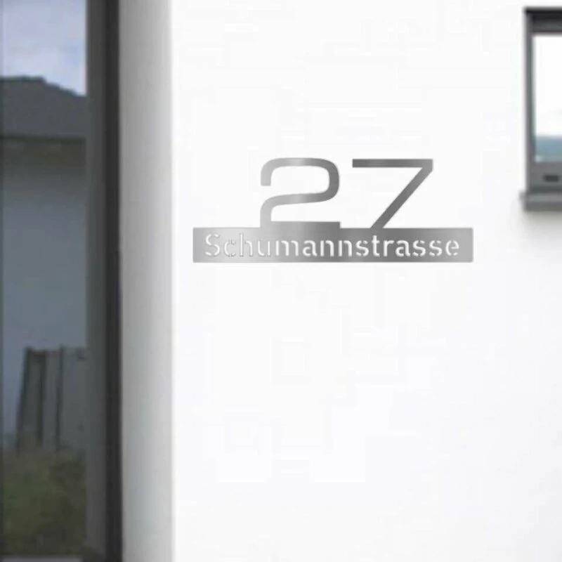 Edelstahl Hausnummer Mit Strassenname 7 Edelstahl Hausnummer Mit Strassenname – Bild 7