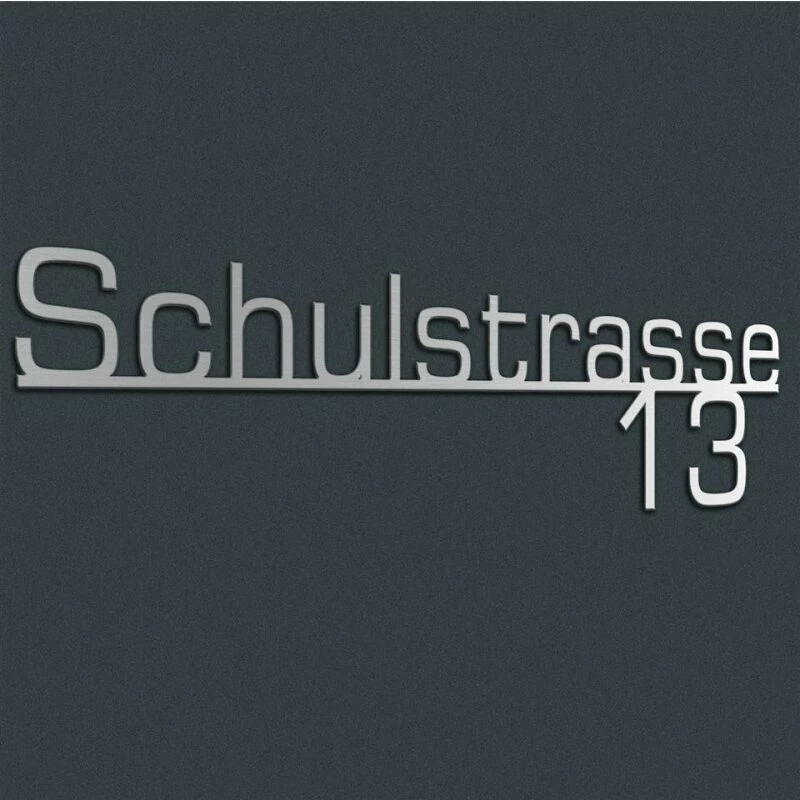 Edelstahl Hausnummer Straßen Schriftzug Selbst Gestalten TYP1 3 Edelstahl Hausnummer Straßen Schriftzug Selbst Gestalten TYP1 – Bild 3