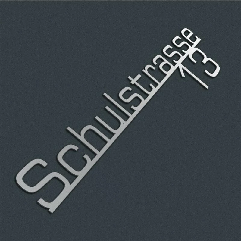 Edelstahl Hausnummer Straßen Schriftzug Selbst Gestalten TYP1 5 Edelstahl Hausnummer Straßen Schriftzug Selbst Gestalten TYP1 – Bild 5
