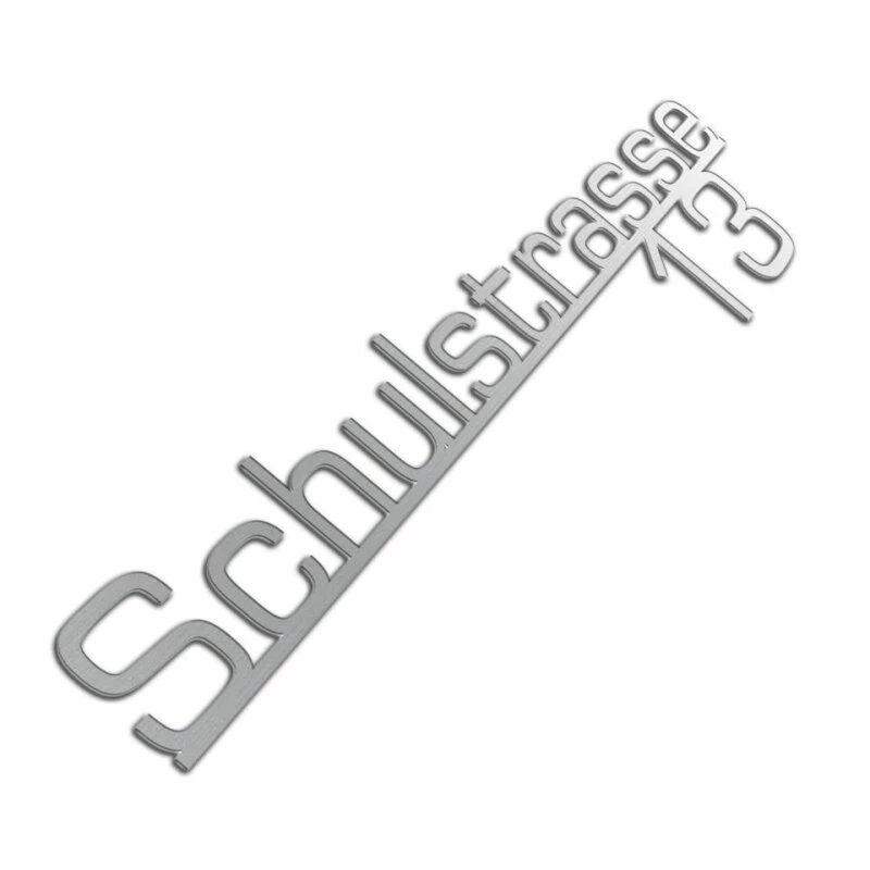 Edelstahl Hausnummer Straßen Schriftzug Selbst Gestalten TYP1 6 Edelstahl Hausnummer Straßen Schriftzug Selbst Gestalten TYP1 – Bild 6