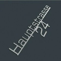 Edelstahl Hausnummer Straßen Schriftzug Selbst Gestalten TYP3 -Türschilder aus Edelstahl Geschäft edelstahl hausnummer strassen schriftzug selbst gestalten typ35
