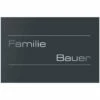 Edelstahl Hausnummernschild 250x170mm Anthrazit RAL 7016 Grau Nortigo