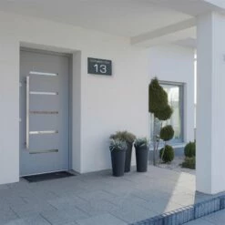 Edelstahl Hausnummernschild 250x170mm Anthrazit RAL 7016 Grau -Türschilder aus Edelstahl Geschäft edelstahl hausnummernschild 250x170mm anthrazit ral 7016 grau3