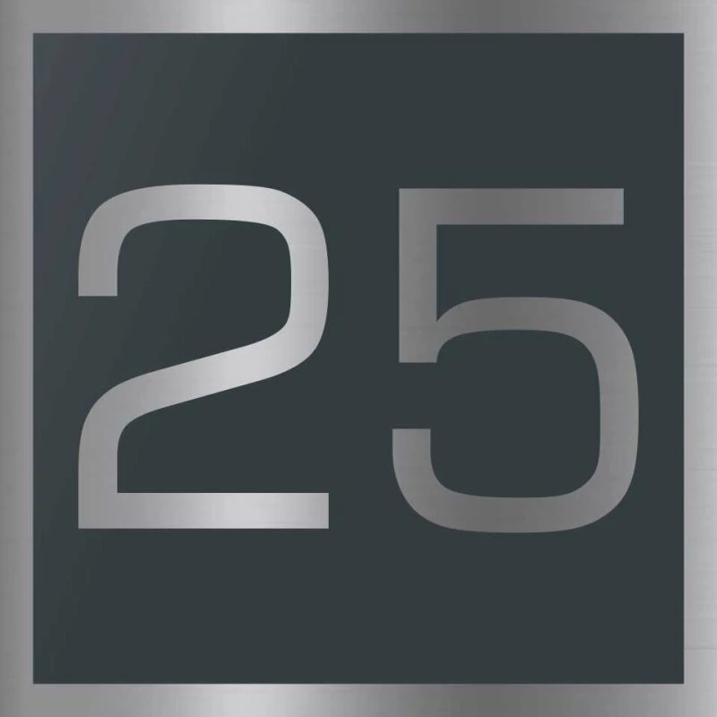 Edelstahl Hausnummernschild 250x250 Mm Anthrazit RAL 7016 Grau CLARION 1 Edelstahl Hausnummernschild 250x250 Mm Anthrazit RAL 7016 Grau CLARION
