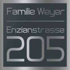 Edelstahl Hausnummernschild 250x250 Mm Anthrazit RAL 7016 Grau TONI