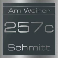 Edelstahl Hausnummernschild 250x250 Mm Anthrazit RAL 7016 Grau TORAN