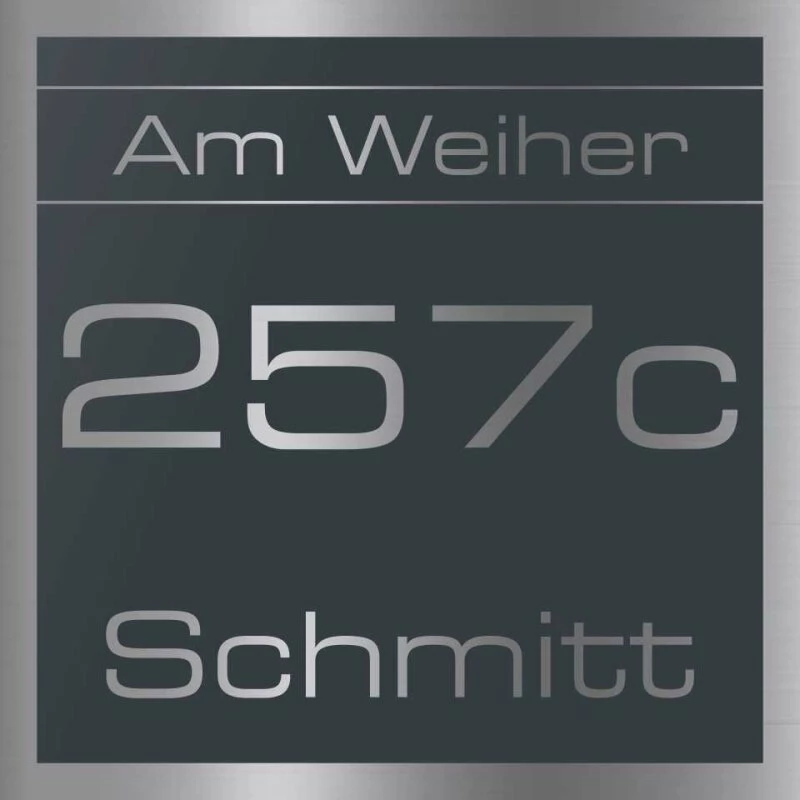Edelstahl Hausnummernschild 250x250 Mm Anthrazit RAL 7016 Grau TORAN 1 Edelstahl Hausnummernschild 250x250 Mm Anthrazit RAL 7016 Grau TORAN