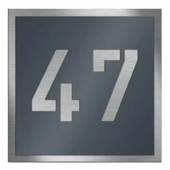Edelstahl Hausnummernschild Anthrazit RAL 7016 Lasercut -Türschilder aus Edelstahl Geschäft edelstahl hausnummernschild anthrazit ral 7016 lasercut4