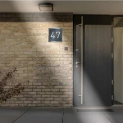 Edelstahl Hausnummernschild Anthrazit RAL 7016 Lasercut -Türschilder aus Edelstahl Geschäft edelstahl hausnummernschild anthrazit ral 7016 lasercut5