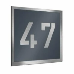Edelstahl Hausnummernschild Anthrazit RAL 7016 Lasercut -Türschilder aus Edelstahl Geschäft edelstahl hausnummernschild anthrazit ral 7016 lasercut6