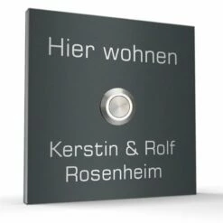 Edelstahl Haustürklingel 100x100mm Klingel Hier Wohnt 5 Edelstahl Haustürklingel 100x100mm Klingel Hier Wohnt -Türschilder aus Edelstahl Geschäft edelstahl haustuerklingel 100x100mm klingel hier wohnt2