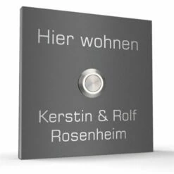 Edelstahl Haustürklingel 100x100mm Klingel Hier Wohnt 7 Edelstahl Haustürklingel 100x100mm Klingel Hier Wohnt -Türschilder aus Edelstahl Geschäft edelstahl haustuerklingel 100x100mm klingel hier wohnt4