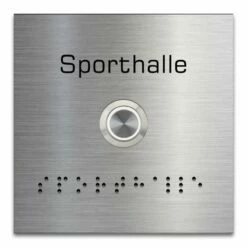 Edelstahl Haustürklingel 100x100mm Mit Blindenschrift -Türschilder aus Edelstahl Geschäft edelstahl haustuerklingel 100x100mm klingel hier wohnt 12