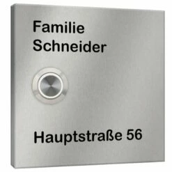 Edelstahl Haustürklingel 100x100mm Premium Qualität