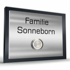 Edelstahl Haustürklingel 120x90mm Mit Acrylglas Schwarz