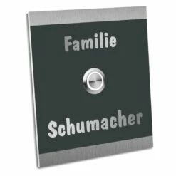 Edelstahl Haustürklingel 85x110mm Anthrazit RAL 7016 KARL