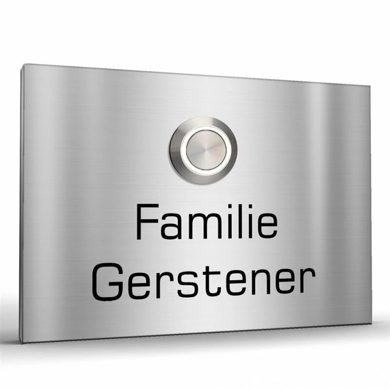 Edelstahl Klingelplatte 100x70mm Türklingelschild 1 Edelstahl Klingelplatte 100x70mm Türklingelschild