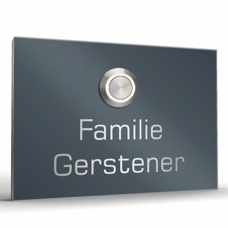 Edelstahl Klingelplatte 100x70mm Türklingelschild 2 Edelstahl Klingelplatte 100x70mm Türklingelschild – Bild 2