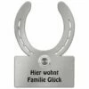 Edelstahl Klingelplatte Türklingelschild Hufeisen Glücksbringer 105x155mm