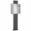Edelstahl Säulenbriefkasten Inkl. Zeitungsfach RAL 7016 Anthrazit Grau