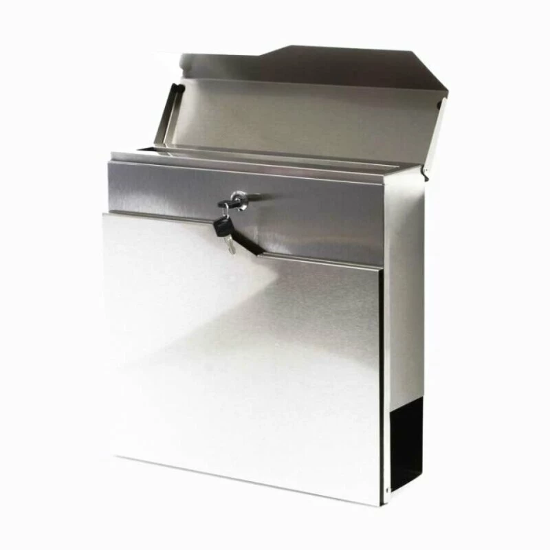 Edelstahl Standbriefkasten Briefkasten Mailbox Mit Zeitungsfach & Beschriftung 2 Edelstahl Standbriefkasten Briefkasten Mailbox Mit Zeitungsfach & Beschriftung – Bild 2