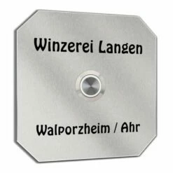 Edelstahl Türklingel 100x100mm Klingelplatte