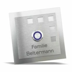 Edelstahl Türklingel 100x100mm Klingelschild