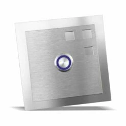 Edelstahl Türklingel 100x100mm Mit Designelement Design 1