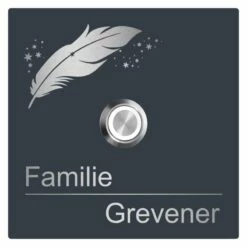 Edelstahl Türklingel 100x100mm Pulverbeschichtet Anthrazit Grau Feder